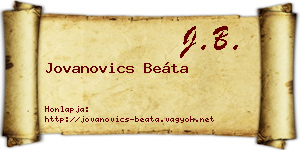 Jovanovics Beáta névjegykártya
